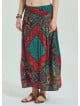 Red Plus Size Skirt with Elastic Waist and Drape Detail 4599